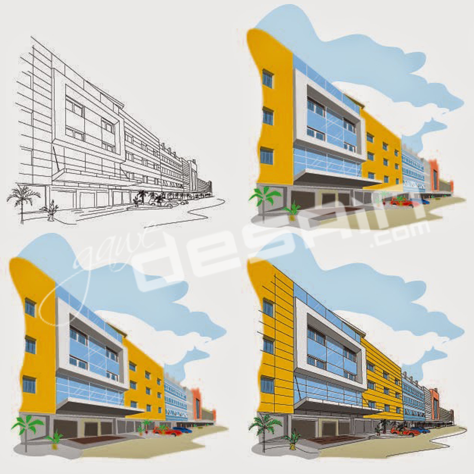 Ilustrasi Vektor Grand Cempaka Dua Hotel / Desain