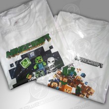 Kaos Sablon DTG Minecraft / Desain&Cetak